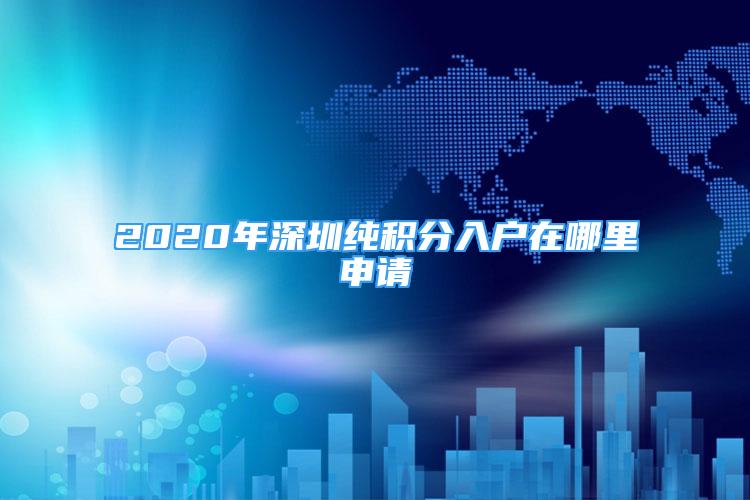 2020年深圳純積分入戶在哪里申請