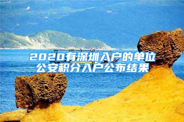 2020有深圳入戶的單位公安積分入戶公布結(jié)果