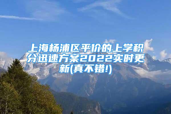 上海楊浦區(qū)平價(jià)的上學(xué)積分迅速方案2022實(shí)時(shí)更新(真不錯(cuò)!)