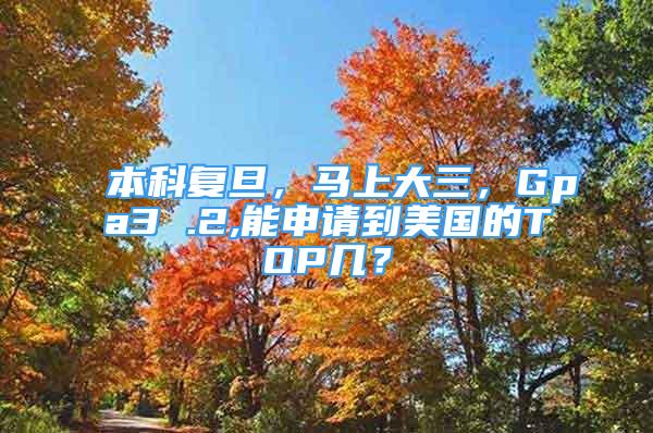 本科復(fù)旦，馬上大三，Gpa3 .2,能申請(qǐng)到美國(guó)的TOP幾？