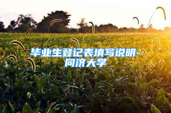 畢業(yè)生登記表填寫說明-同濟大學