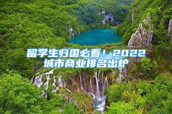 留學生歸國必看！2022城市商業(yè)排名出爐