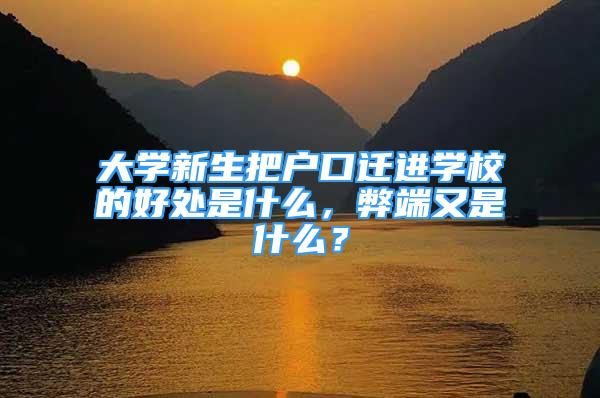 大學新生把戶口遷進學校的好處是什么，弊端又是什么？