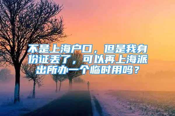 不是上海戶口，但是我身份證丟了，可以再上海派出所辦一個臨時用嗎？