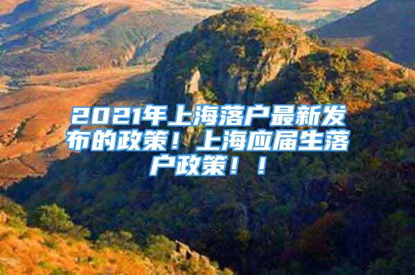 2021年上海落戶(hù)最新發(fā)布的政策！上海應(yīng)屆生落戶(hù)政策??！