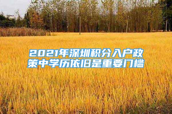 2021年深圳積分入戶政策中學(xué)歷依舊是重要門檻