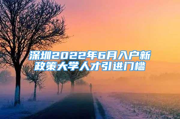 深圳2022年6月入戶(hù)新政策大學(xué)人才引進(jìn)門(mén)檻