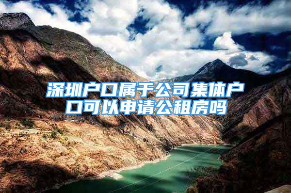 深圳戶口屬于公司集體戶口可以申請公租房嗎