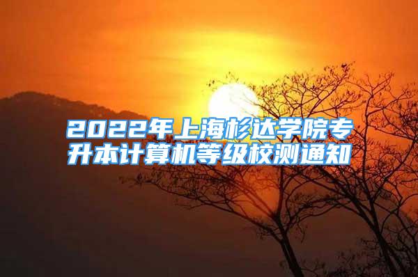 2022年上海杉達(dá)學(xué)院專升本計(jì)算機(jī)等級(jí)校測(cè)通知