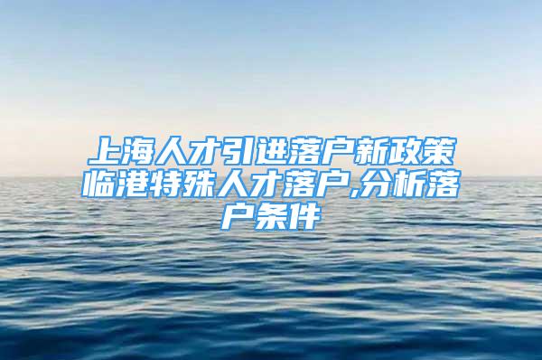 上海人才引進落戶新政策臨港特殊人才落戶,分析落戶條件