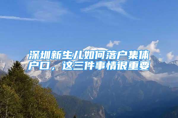 深圳新生兒如何落戶集體戶口，這三件事情很重要