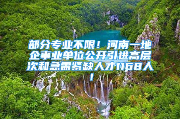 部分專業(yè)不限！河南一地企事業(yè)單位公開引進高層次和急需緊缺人才1168人！