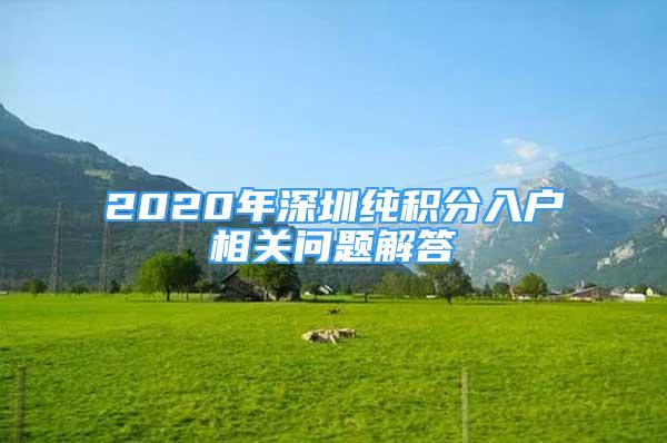 2020年深圳純積分入戶相關(guān)問(wèn)題解答