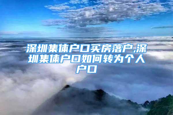 深圳集體戶口買房落戶,深圳集體戶口如何轉(zhuǎn)為個(gè)人戶口