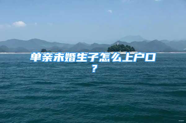 單親未婚生子怎么上戶口？