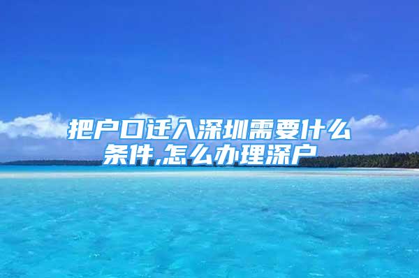 把戶口遷入深圳需要什么條件,怎么辦理深戶