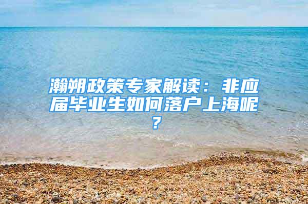 瀚朔政策專家解讀：非應(yīng)屆畢業(yè)生如何落戶上海呢？