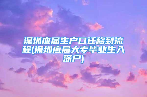 深圳應(yīng)屆生戶口遷移到流程(深圳應(yīng)屆大專畢業(yè)生入深戶)