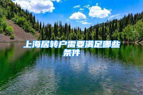 上海居轉(zhuǎn)戶(hù)需要滿(mǎn)足哪些條件