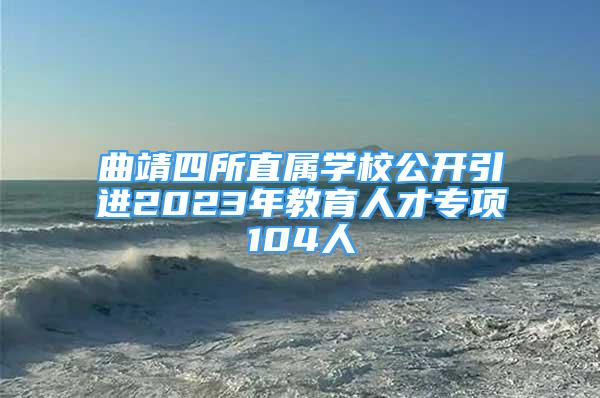 曲靖四所直屬學(xué)校公開(kāi)引進(jìn)2023年教育人才專(zhuān)項(xiàng)104人