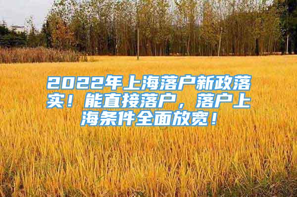 2022年上海落戶新政落實！能直接落戶，落戶上海條件全面放寬！