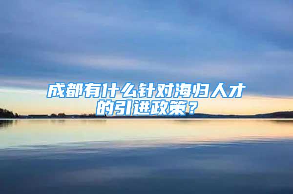 成都有什么針對(duì)海歸人才的引進(jìn)政策？