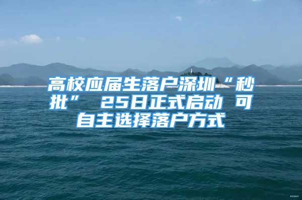 高校應(yīng)屆生落戶深圳“秒批” 25日正式啟動 可自主選擇落戶方式