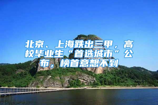 北京、上海跌出三甲，高校畢業(yè)生“首選城市”公布，榜首意想不到