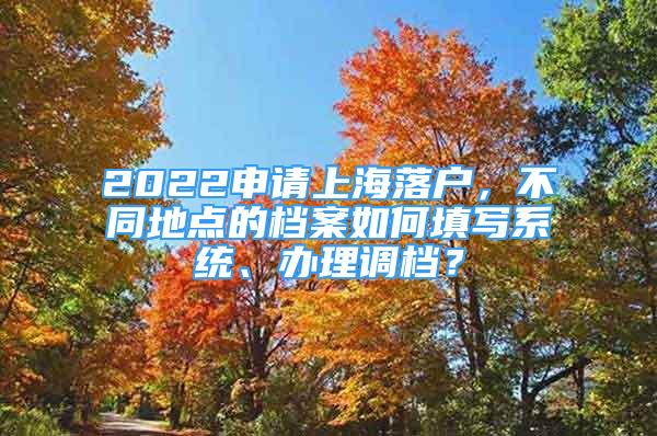 2022申請上海落戶，不同地點的檔案如何填寫系統(tǒng)、辦理調(diào)檔？