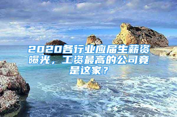 2020各行業(yè)應(yīng)屆生薪資曝光，工資最高的公司竟是這家？