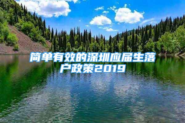 簡(jiǎn)單有效的深圳應(yīng)屆生落戶政策2019