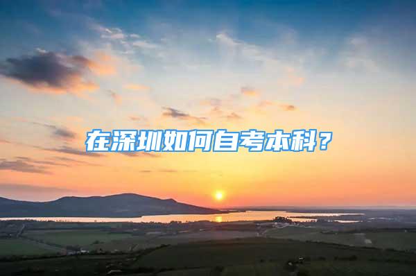 在深圳如何自考本科？