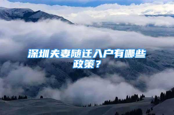 深圳夫妻隨遷入戶有哪些政策？