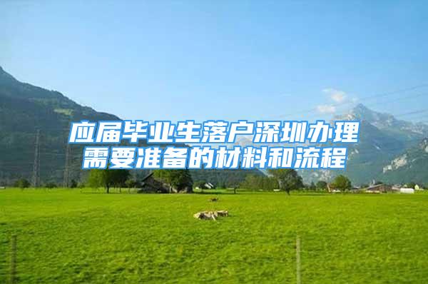 應屆畢業(yè)生落戶深圳辦理需要準備的材料和流程