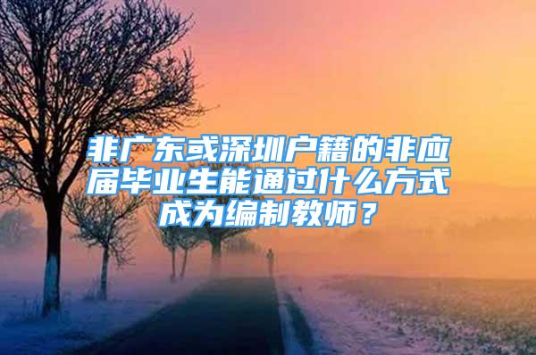 非廣東或深圳戶籍的非應屆畢業(yè)生能通過什么方式成為編制教師？