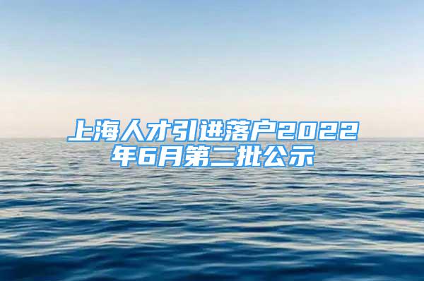 上海人才引進落戶2022年6月第二批公示