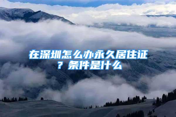 在深圳怎么辦永久居住證？條件是什么