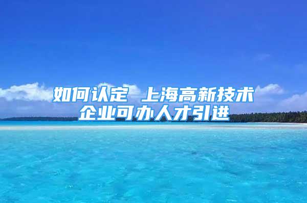 如何認(rèn)定 上海高新技術(shù)企業(yè)可辦人才引進(jìn)