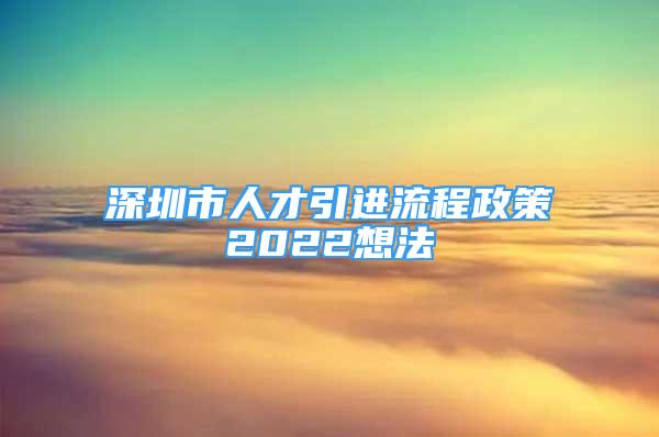 深圳市人才引進流程政策2022想法