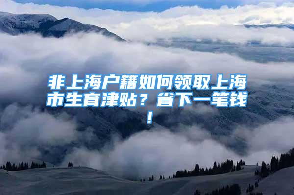 非上海戶籍如何領(lǐng)取上海市生育津貼？省下一筆錢！