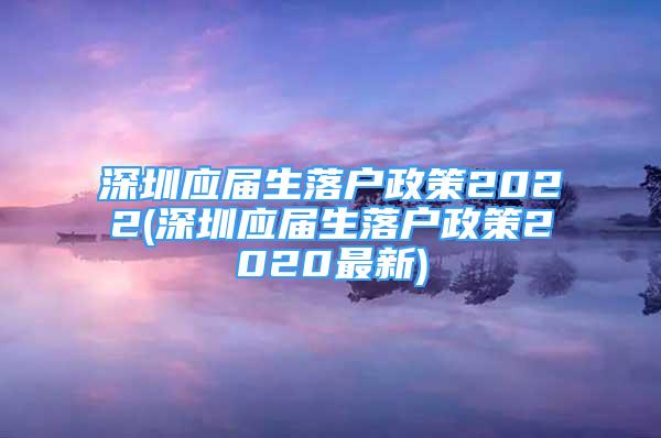 深圳應(yīng)屆生落戶政策2022(深圳應(yīng)屆生落戶政策2020最新)