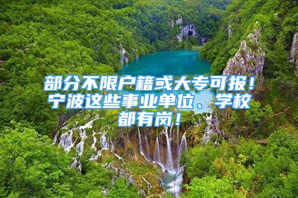 部分不限戶籍或大?？蓤?！寧波這些事業(yè)單位、學校都有崗！