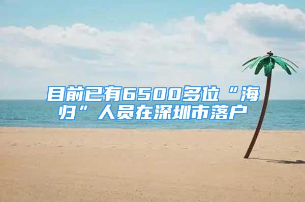 目前已有6500多位“海歸”人員在深圳市落戶