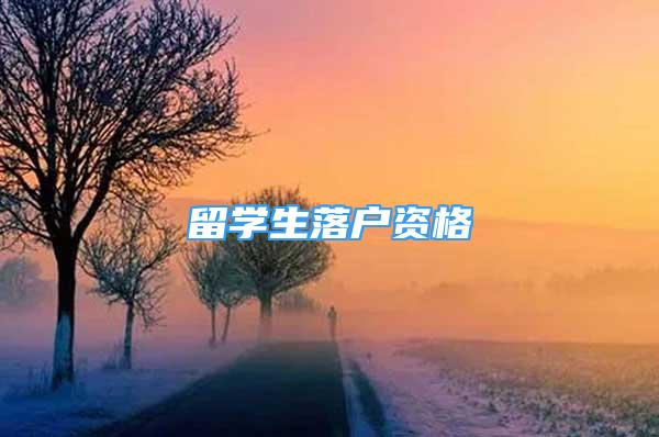 留學(xué)生落戶資格