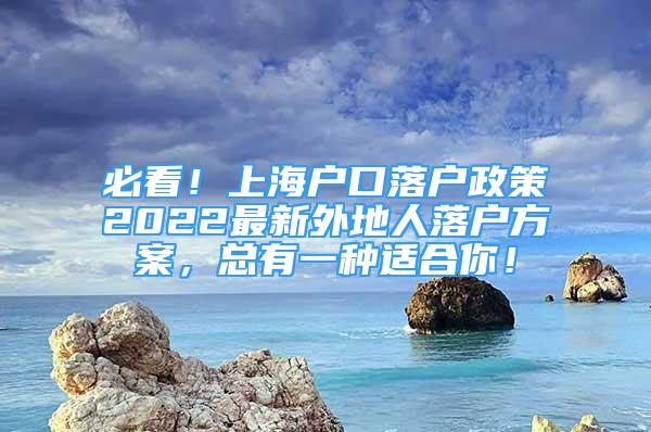 必看！上海戶口落戶政策2022最新外地人落戶方案，總有一種適合你！