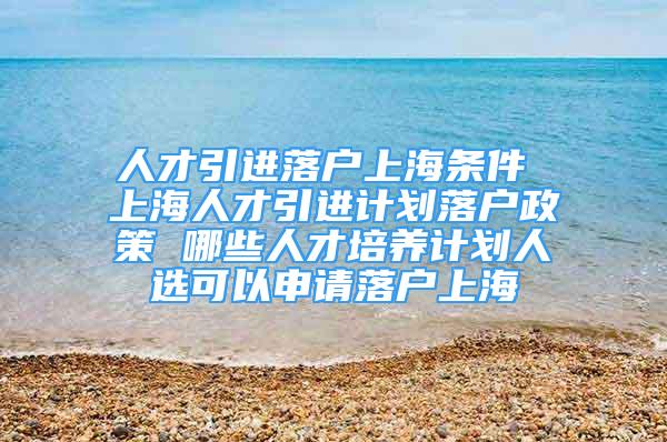 人才引進(jìn)落戶上海條件 上海人才引進(jìn)計(jì)劃落戶政策 哪些人才培養(yǎng)計(jì)劃人選可以申請(qǐng)落戶上海