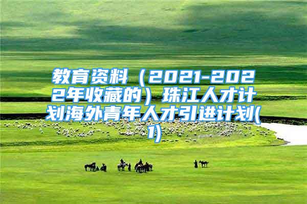 教育資料（2021-2022年收藏的）珠江人才計劃海外青年人才引進計劃(1)