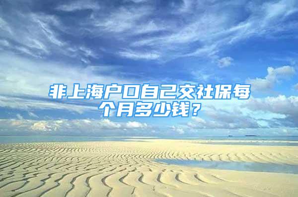 非上海戶口自己交社保每個月多少錢？