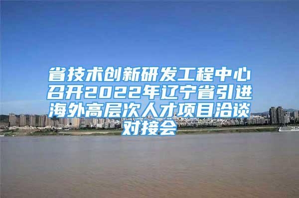 省技術(shù)創(chuàng)新研發(fā)工程中心召開2022年遼寧省引進海外高層次人才項目洽談對接會