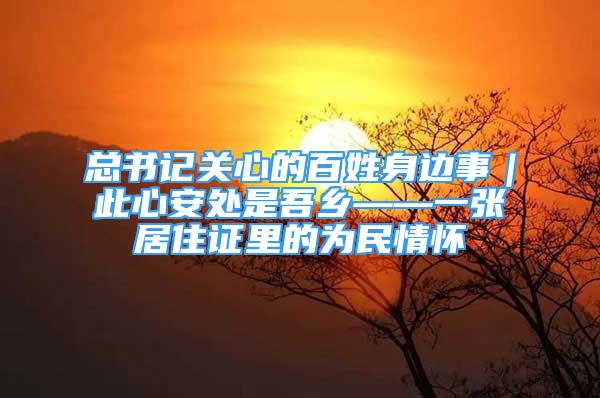 總書記關心的百姓身邊事｜此心安處是吾鄉(xiāng)——一張居住證里的為民情懷